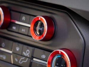 Ford Bronco Central Control Button Cover Set - Billet 4 Piece Console Set - Anodized Red